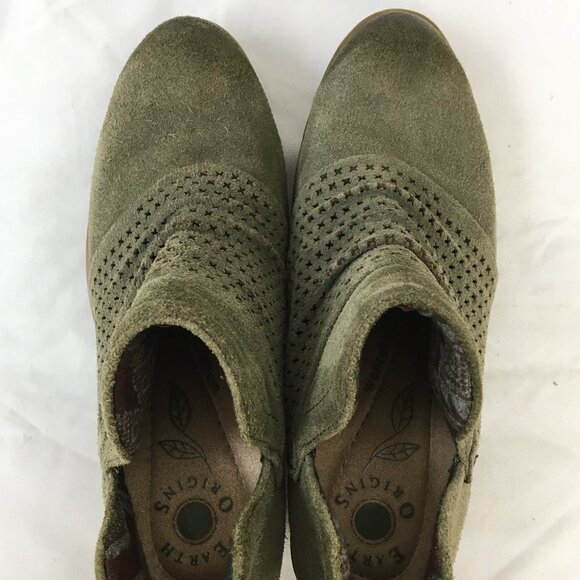 Earth Origins Oakland Amanda Olive Suede Ankle Boots Size 6.5 GOOD Condition - Picture 6 of 8